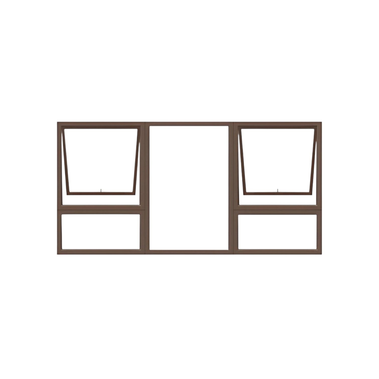 Aluminium Window 2400X900 2OP Bronze