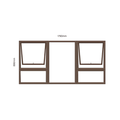 Aluminium Window 1800X900 20P Bronze