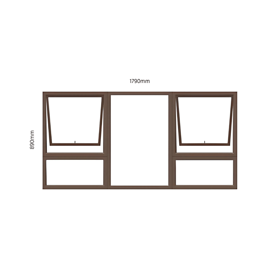 Aluminium Window 1800X900 20P Bronze